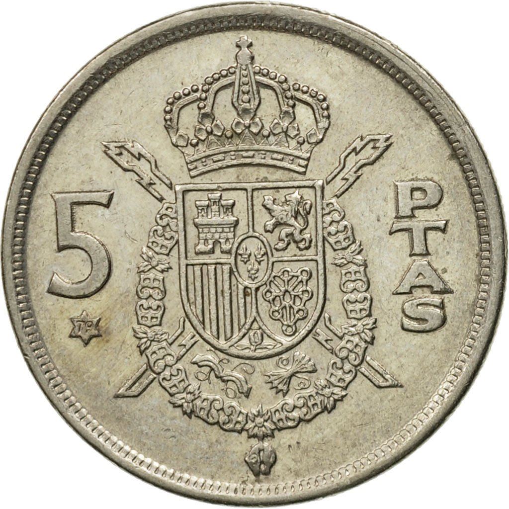 Spain 5 Pesetas Coin - Juan Carlos I |KM807 | 1975