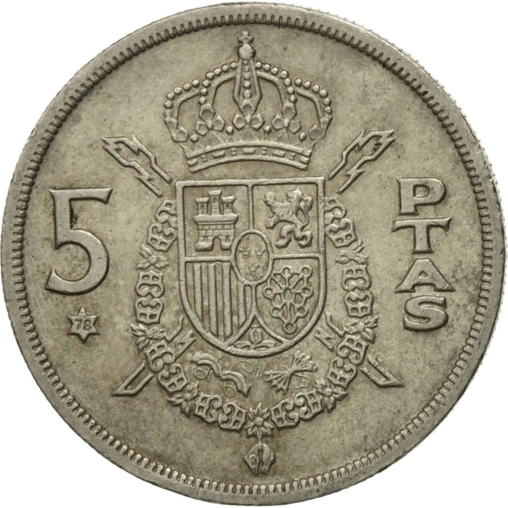 Spain 5 Pesetas Coin - Juan Carlos I |KM807 | 1975