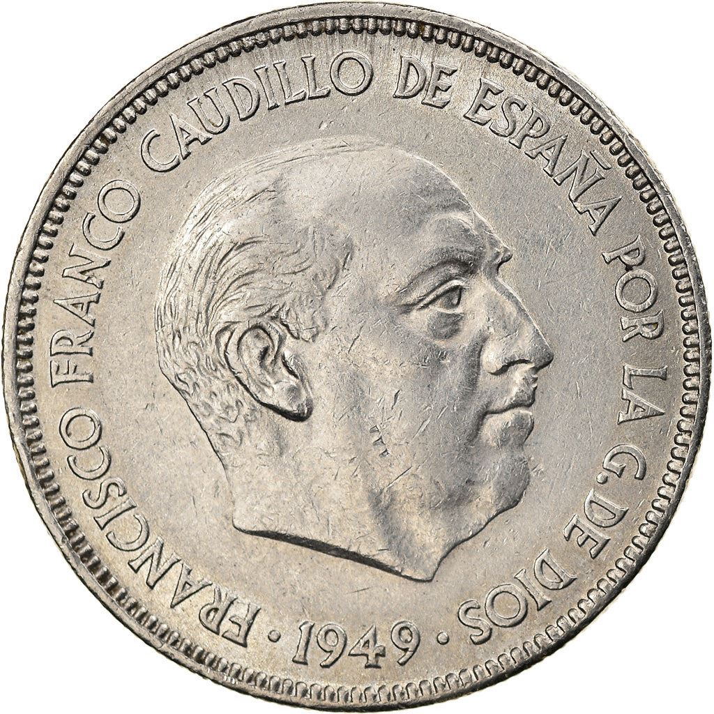 Spain 5 Pesetas - Francisco Franco Coin KM778 1949