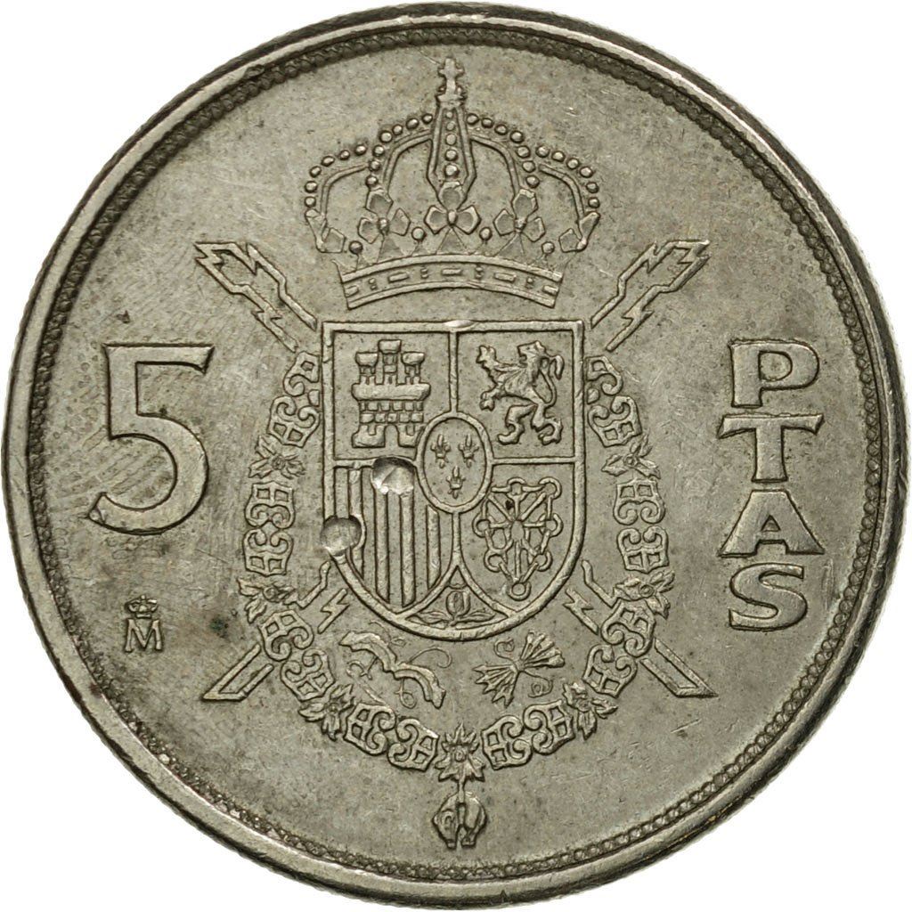 Spain 5 Pesetas - Juan Carlos I with mintmark Coin KM823 1982 - 1989