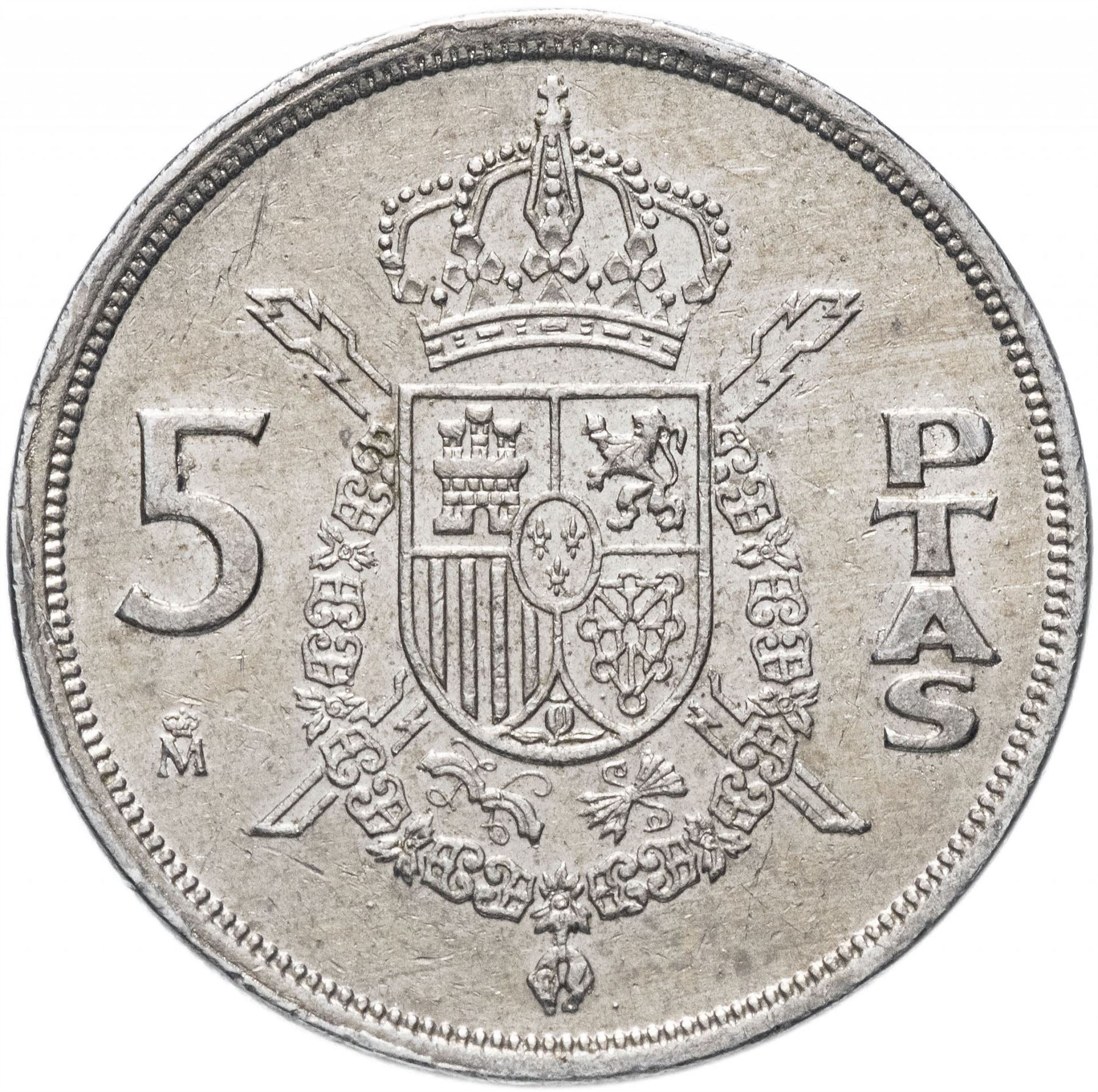 Spain 5 Pesetas - Juan Carlos I with mintmark Coin KM823 1982 - 1989