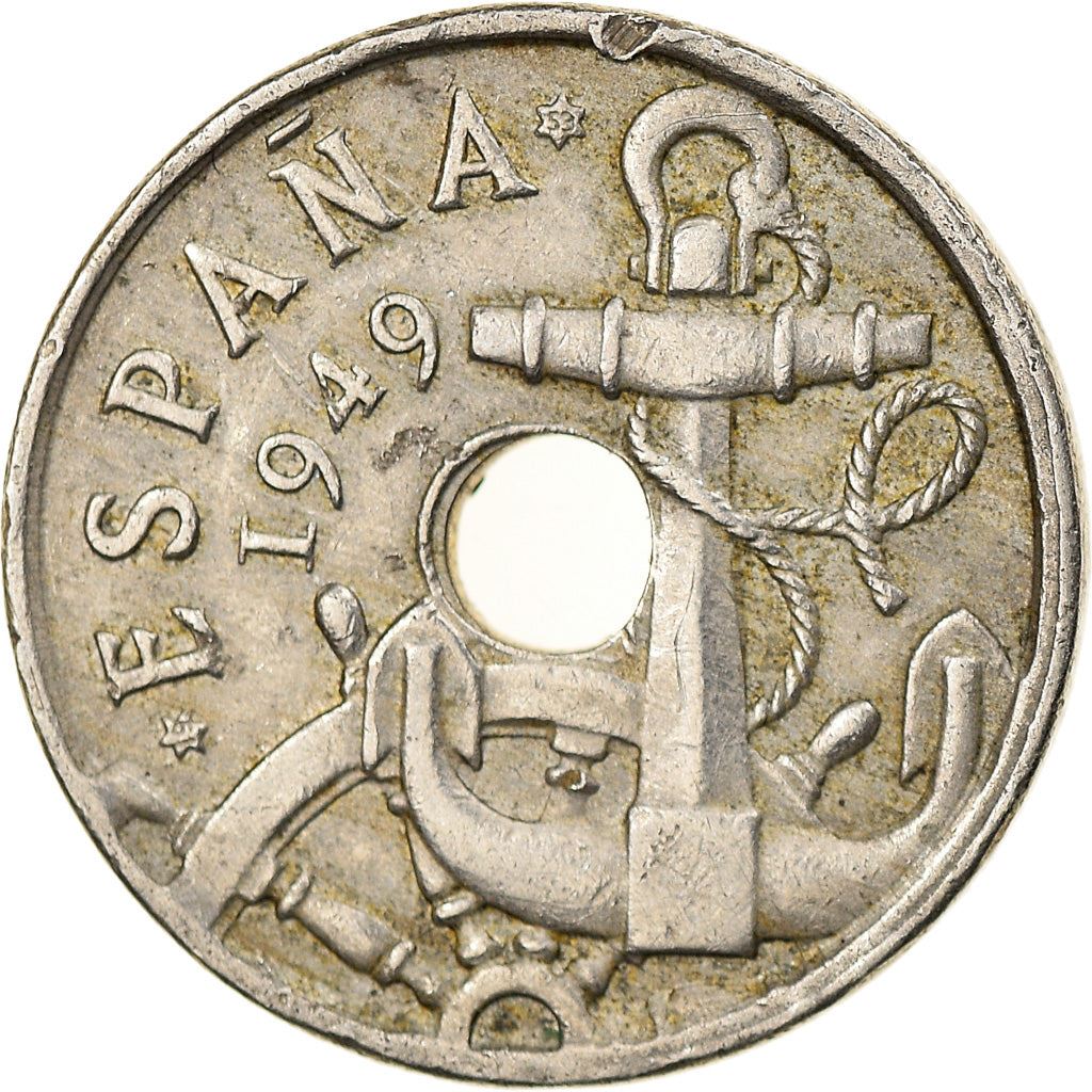 Spain 50 Centimos Coin | Anchor - Arrows up | KM777 | 1949 - 1963