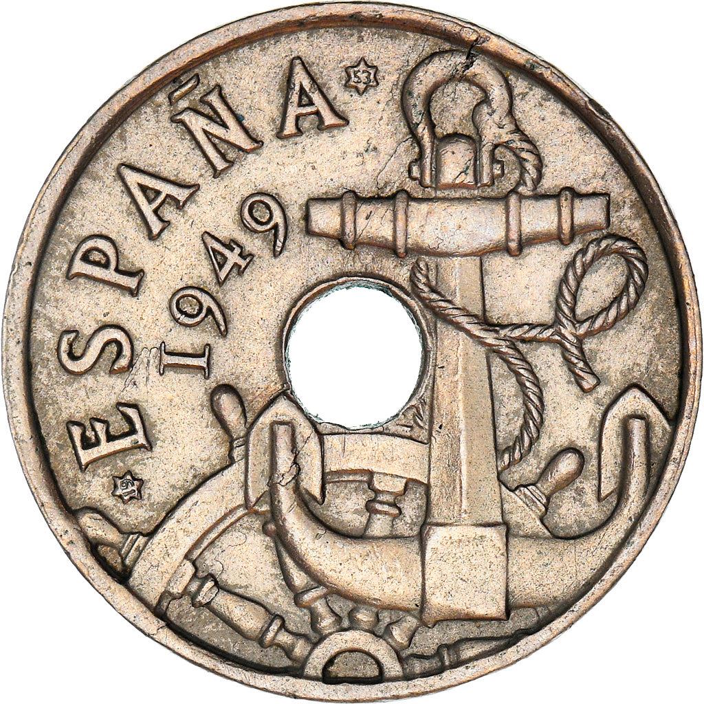 Spain 50 Centimos Coin | Anchor - Arrows up | KM777 | 1949 - 1963