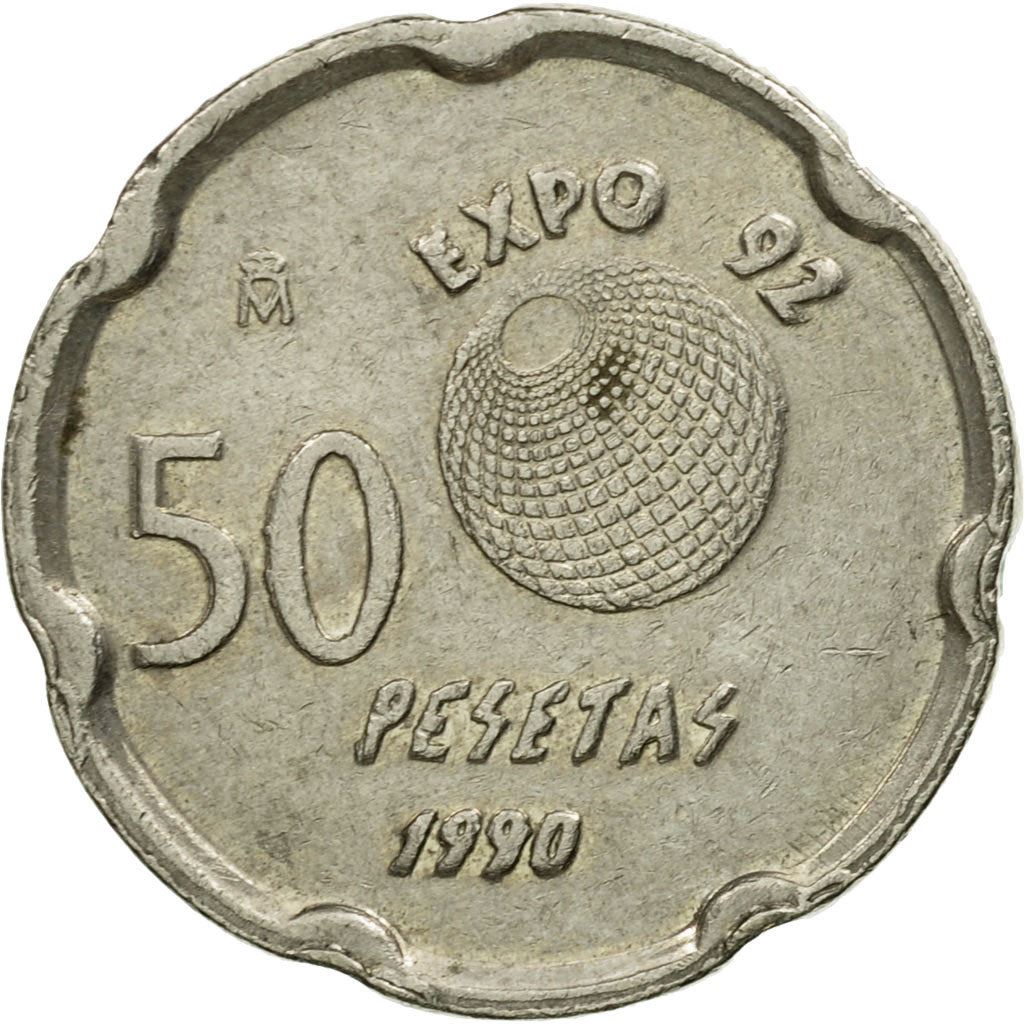 Spain 50 Pesetas Coin | La Cartuja | KM853 | 1990 FAO