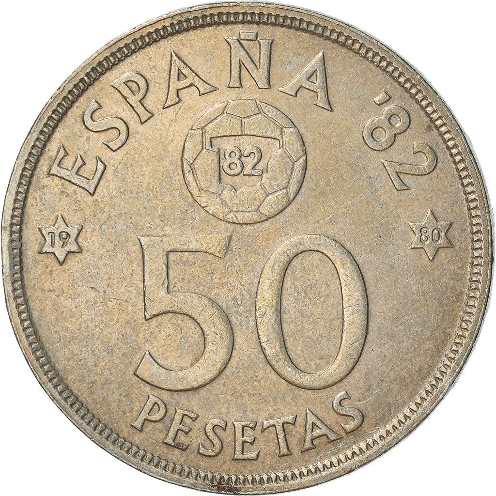 Spain 50 Pesetas - Juan Carlos I España '82 Coin KM819 1980 Birth anniversary, Artist