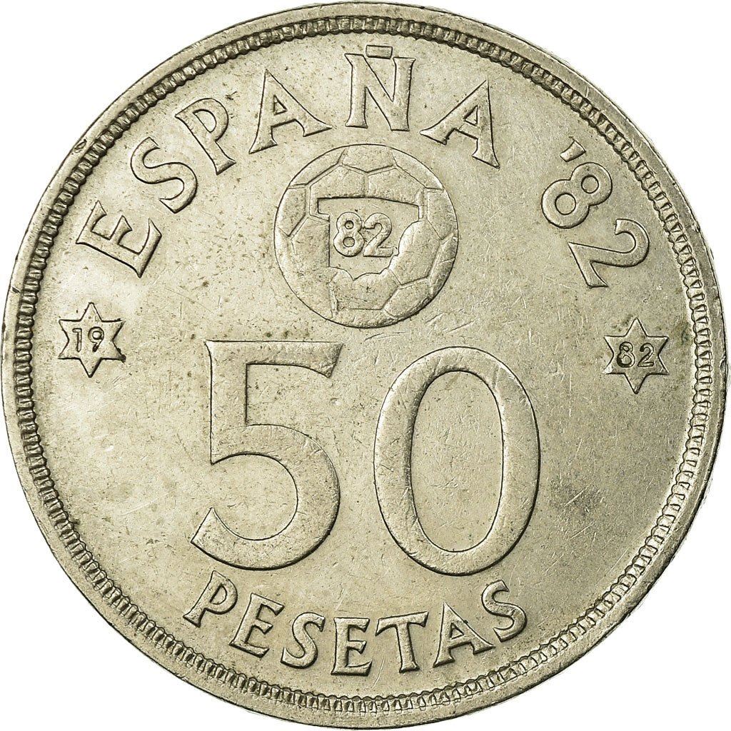 Spain 50 Pesetas - Juan Carlos I España '82 Coin KM819 1980 Birth anniversary, Artist