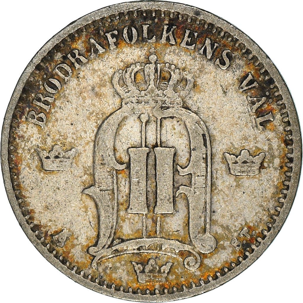 Sweden | Swedish 25 Ore Coin | King Oscar II | KM738 | 1874 - 1878