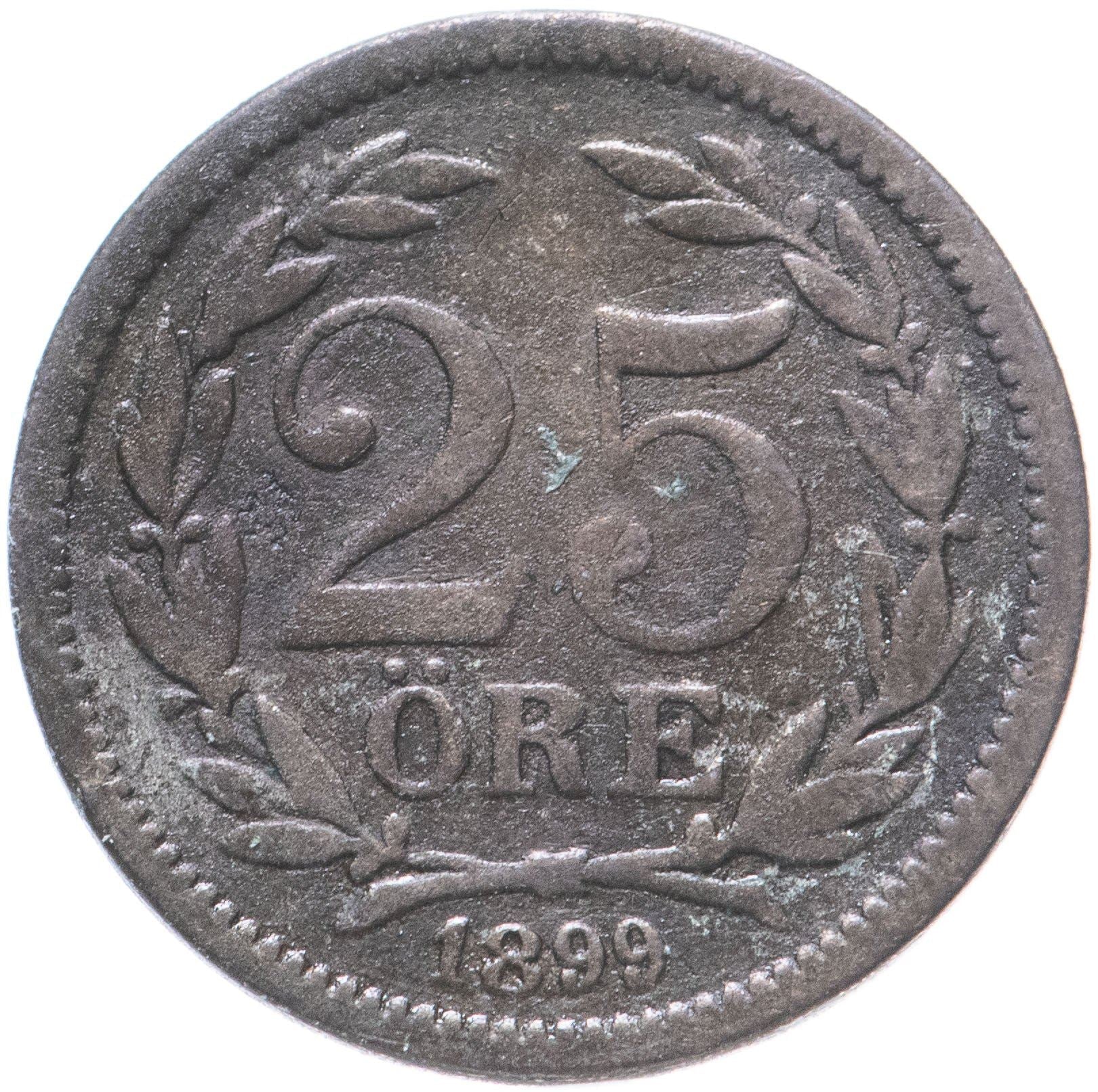 Sweden | Swedish 25 Ore Coin | Oscar II | Crown | KM739 | 1874 - 1905