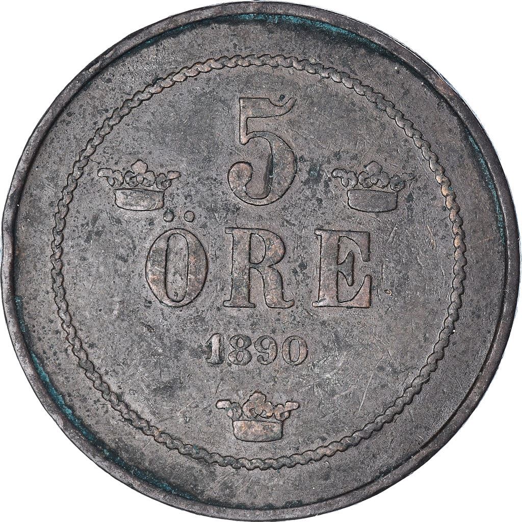 Sweden | Swedish 5 Ore Coin | Oscar II large letters | KM757 | 1888 - 1905