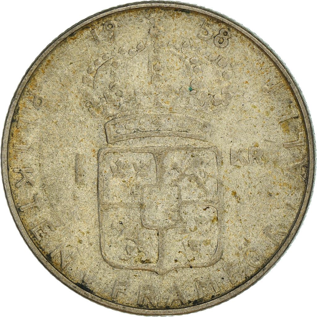 Swedish 1 Krona Coin | Gustaf VI Adolf | Sweden | 1952 - 1968