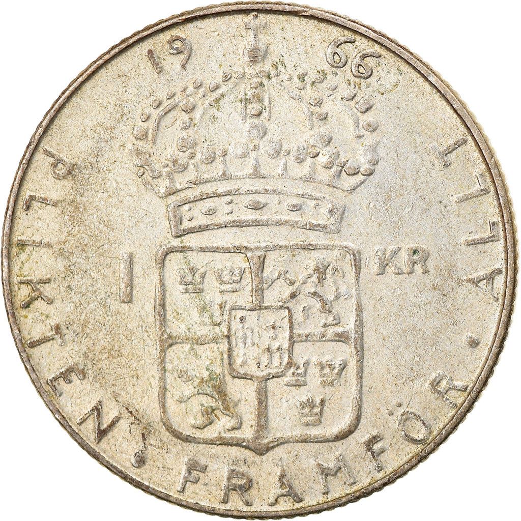 Swedish 1 Krona Coin | Gustaf VI Adolf | Sweden | 1952 - 1968