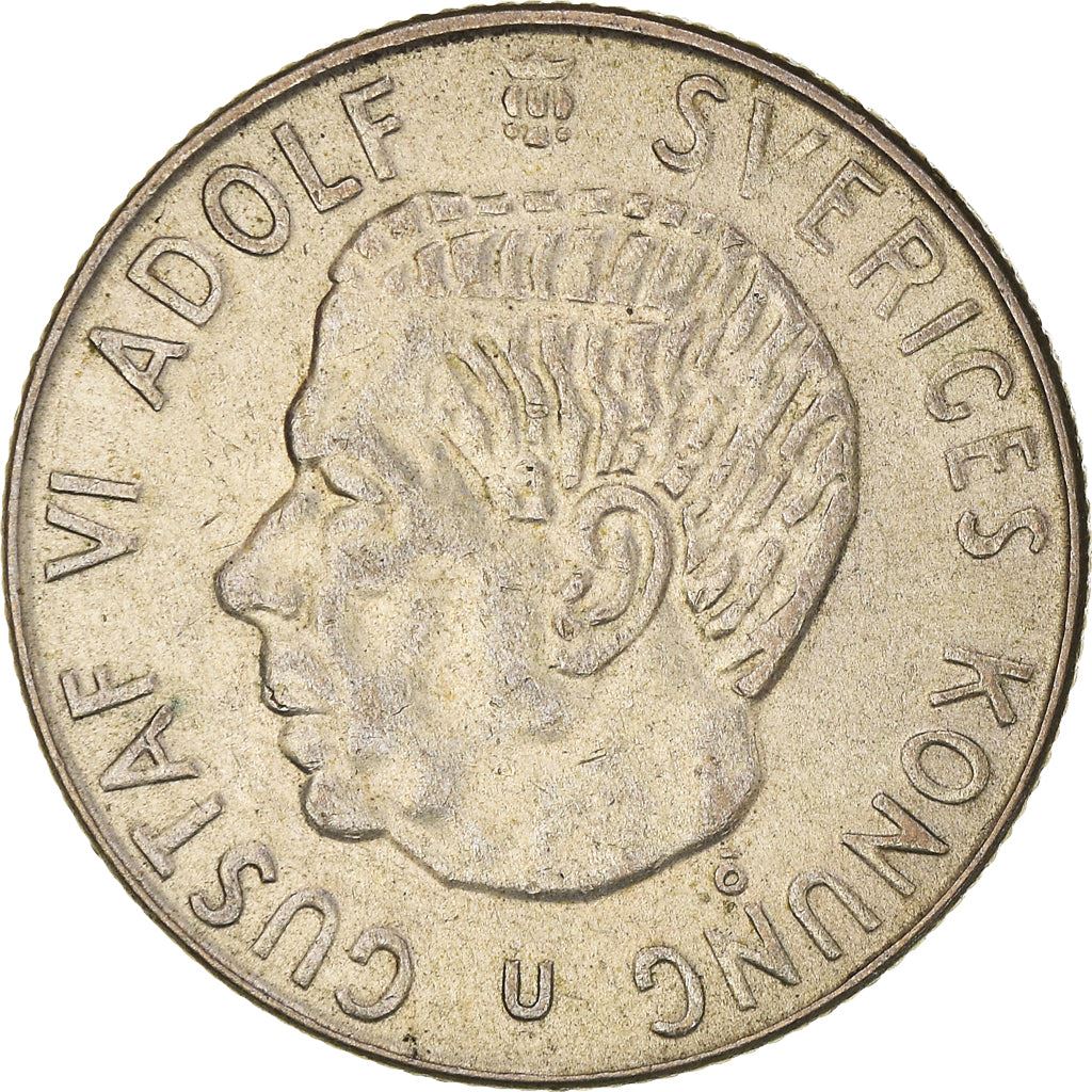 Swedish 1 Krona Coin | Gustaf VI Adolf | Sweden | 1952 - 1968