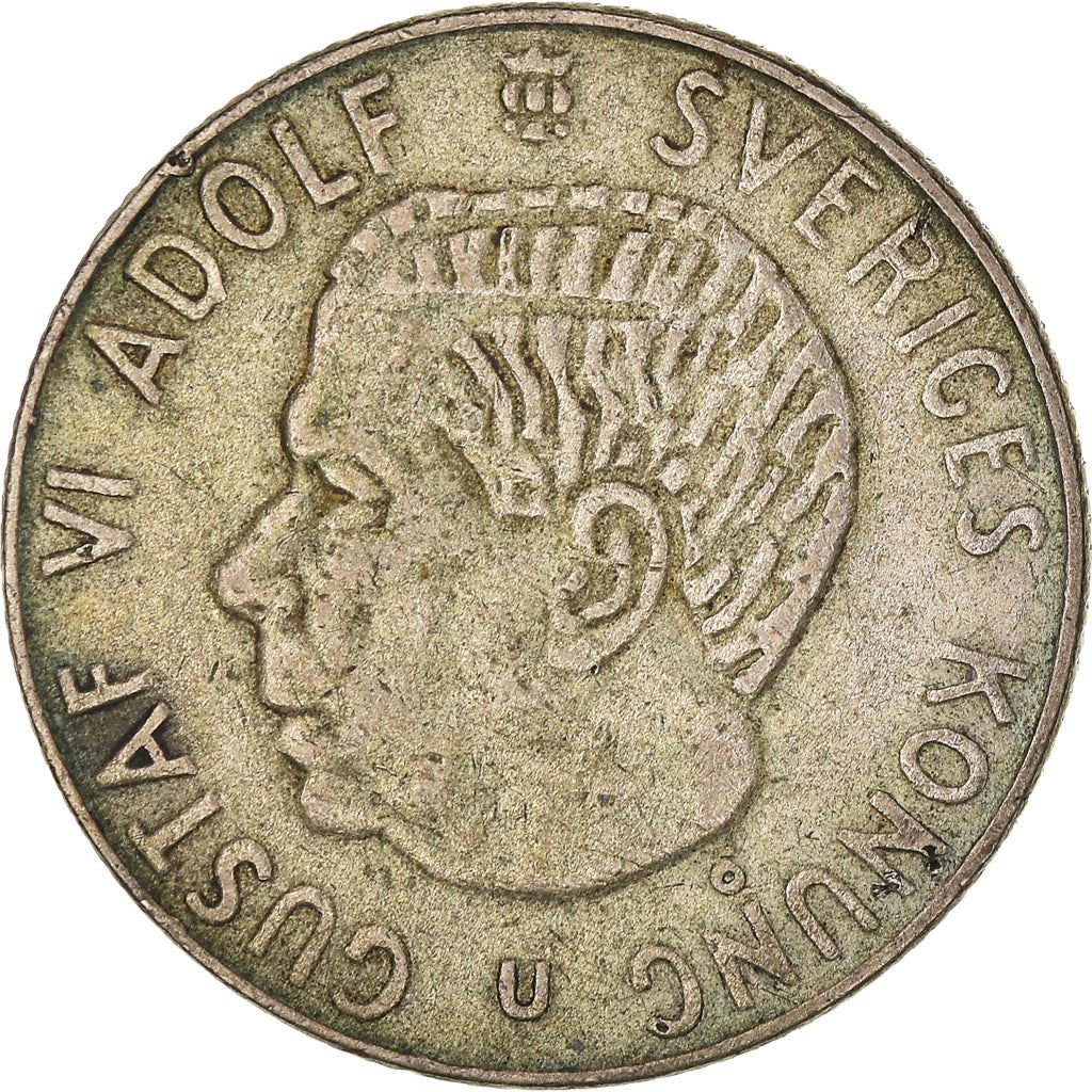 Swedish 1 Krona Coin | Gustaf VI Adolf | Sweden | 1952 - 1968