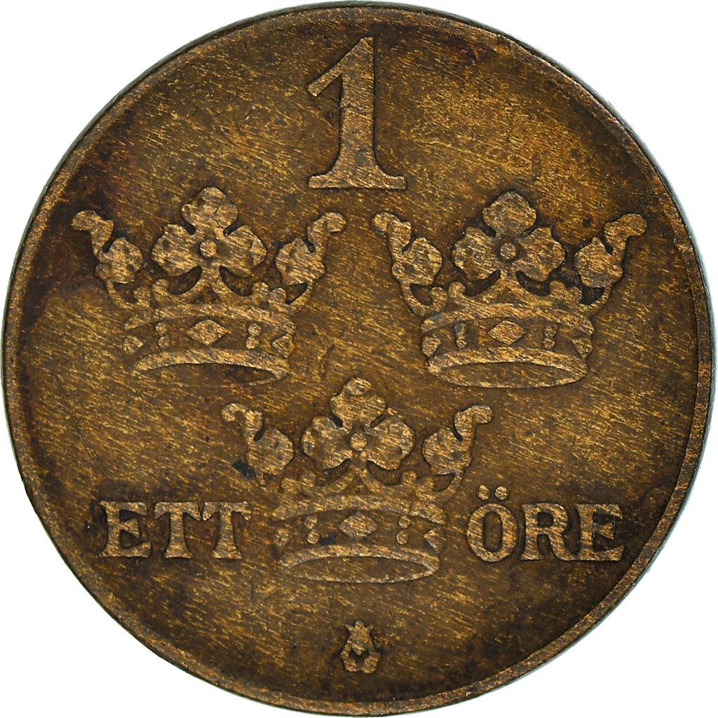 Swedish 1 Ore Coin | King Gustaf V | Sweden | 1910 - 1950