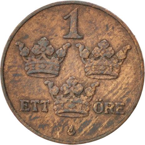 Swedish 1 Ore Coin | King Gustaf V | Sweden | 1910 - 1950