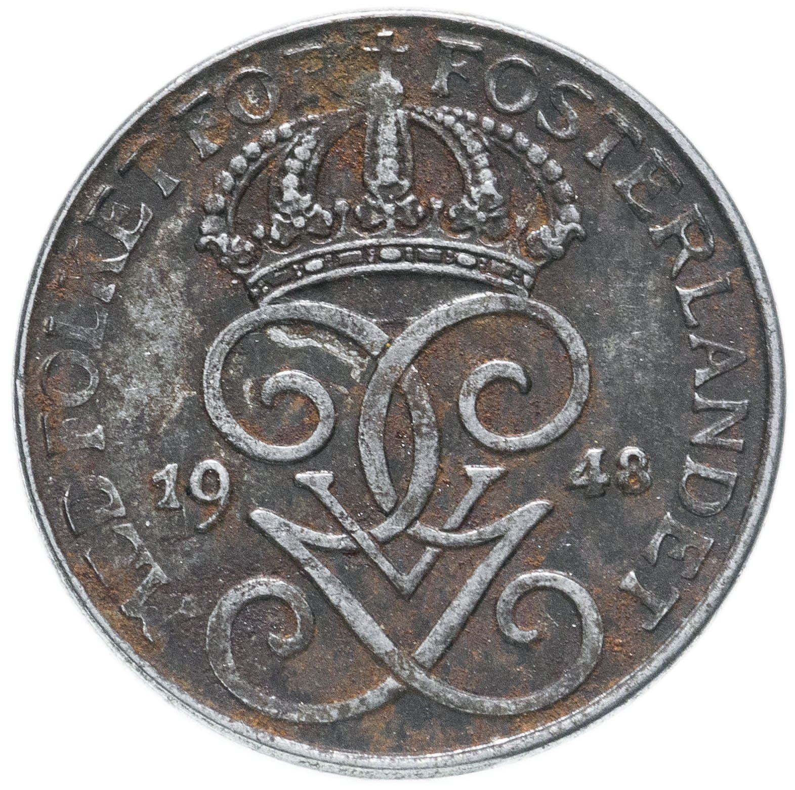 Swedish 1 Ore Coin | King Gustaf V | Sweden | 1910 - 1950