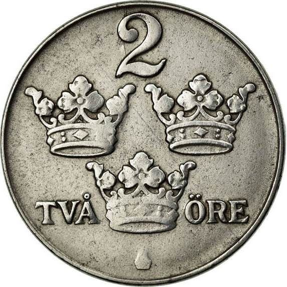 Swedish 1 Ore Coin | King Gustaf V | Sweden | Iron | 1942 - 1950