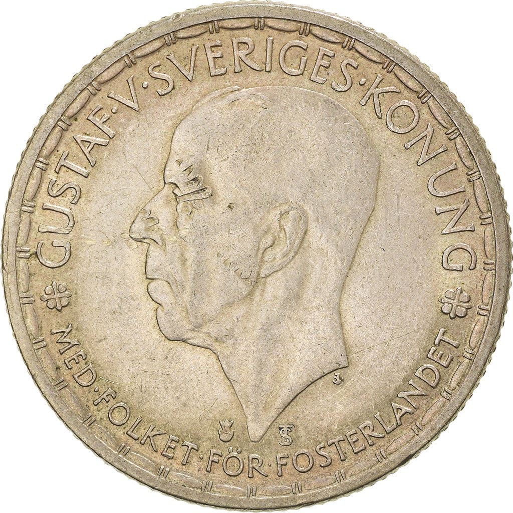 Swedish 2 Kronor Coin | King Gustaf V | Sweden | 1942 - 1950