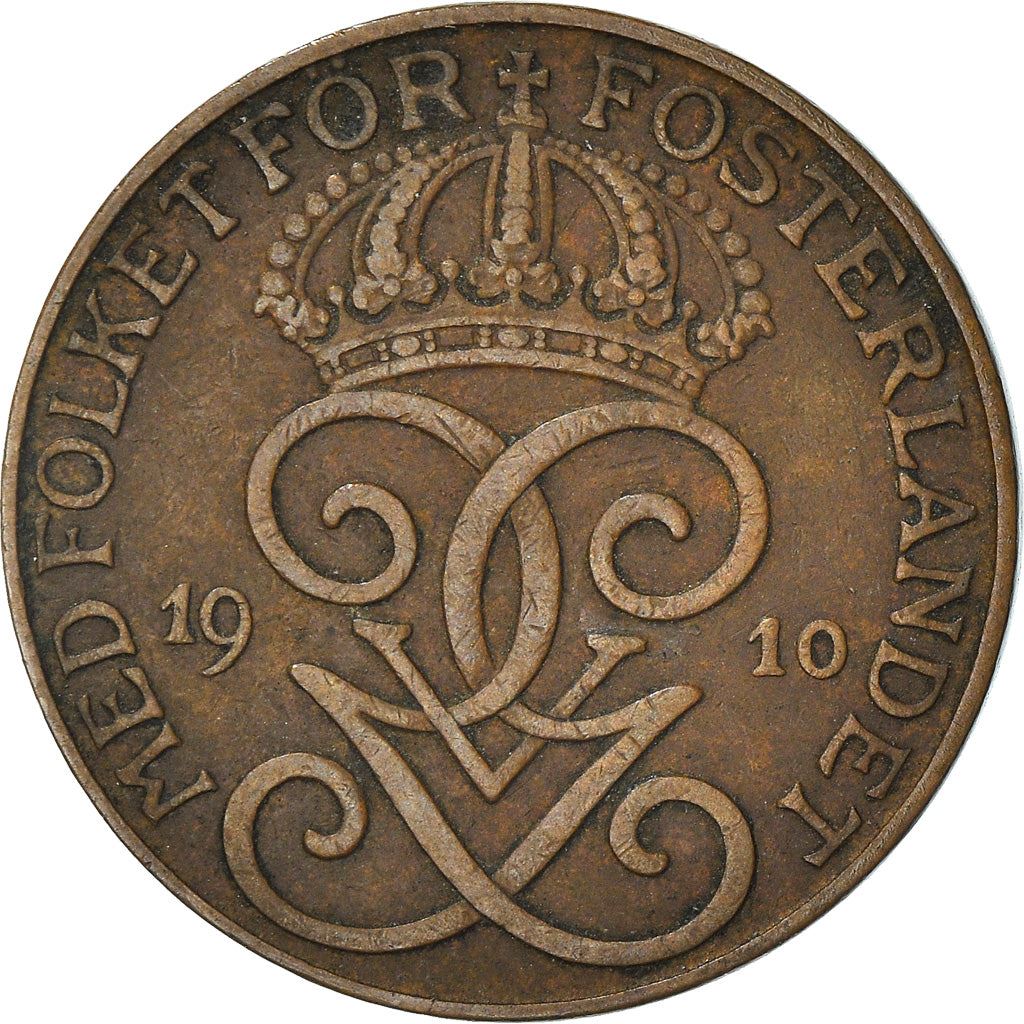 Swedish 2 Ore Coin | King Gustaf V | Sweden | 1909 - 1950