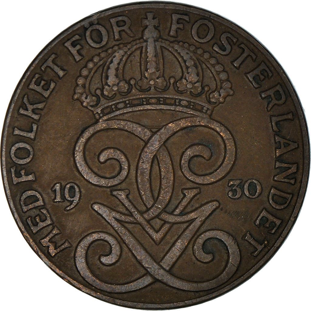 Swedish 2 Ore Coin | King Gustaf V | Sweden | 1909 - 1950