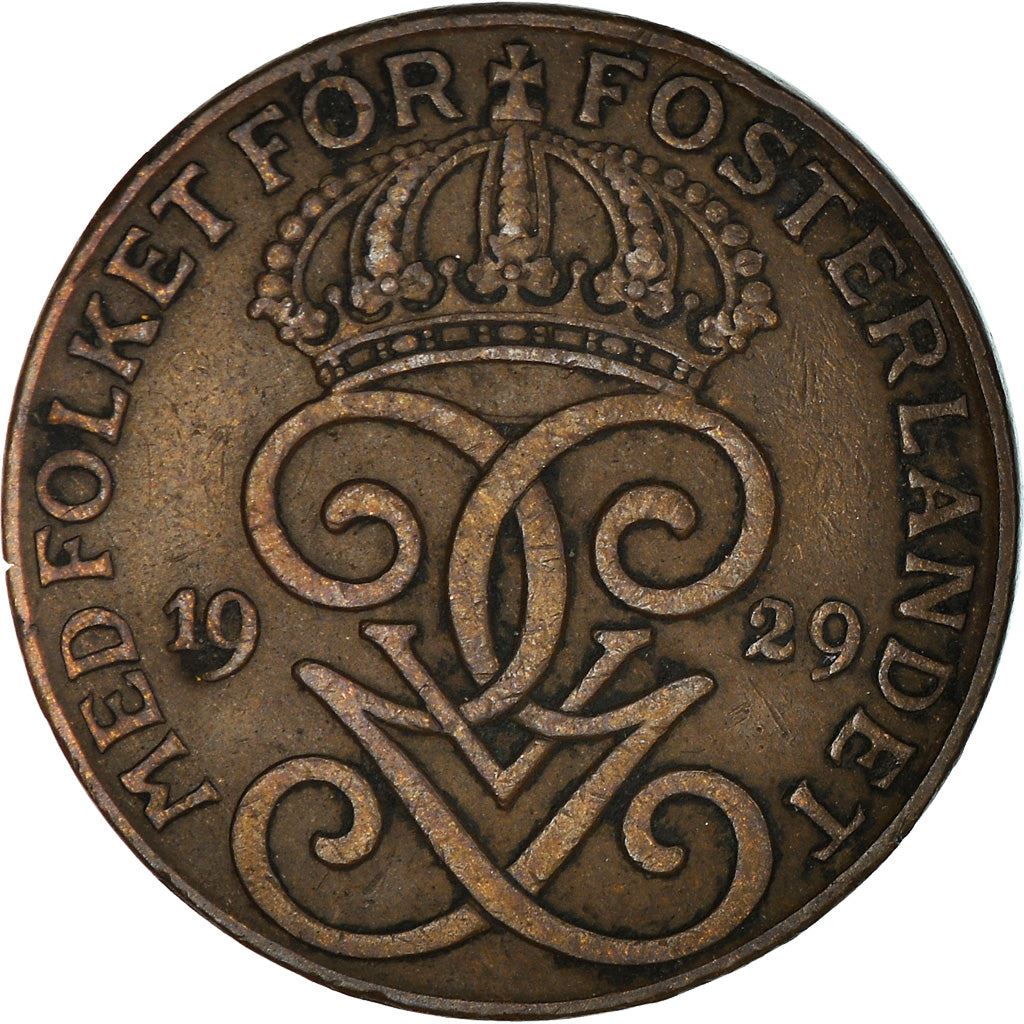 Swedish 2 Ore Coin | King Gustaf V | Sweden | 1909 - 1950