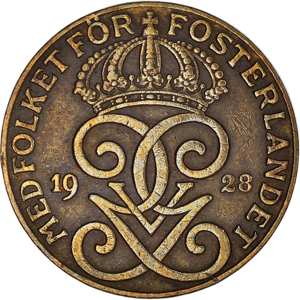 Swedish 2 Ore Coin | King Gustaf V | Sweden | 1909 - 1950