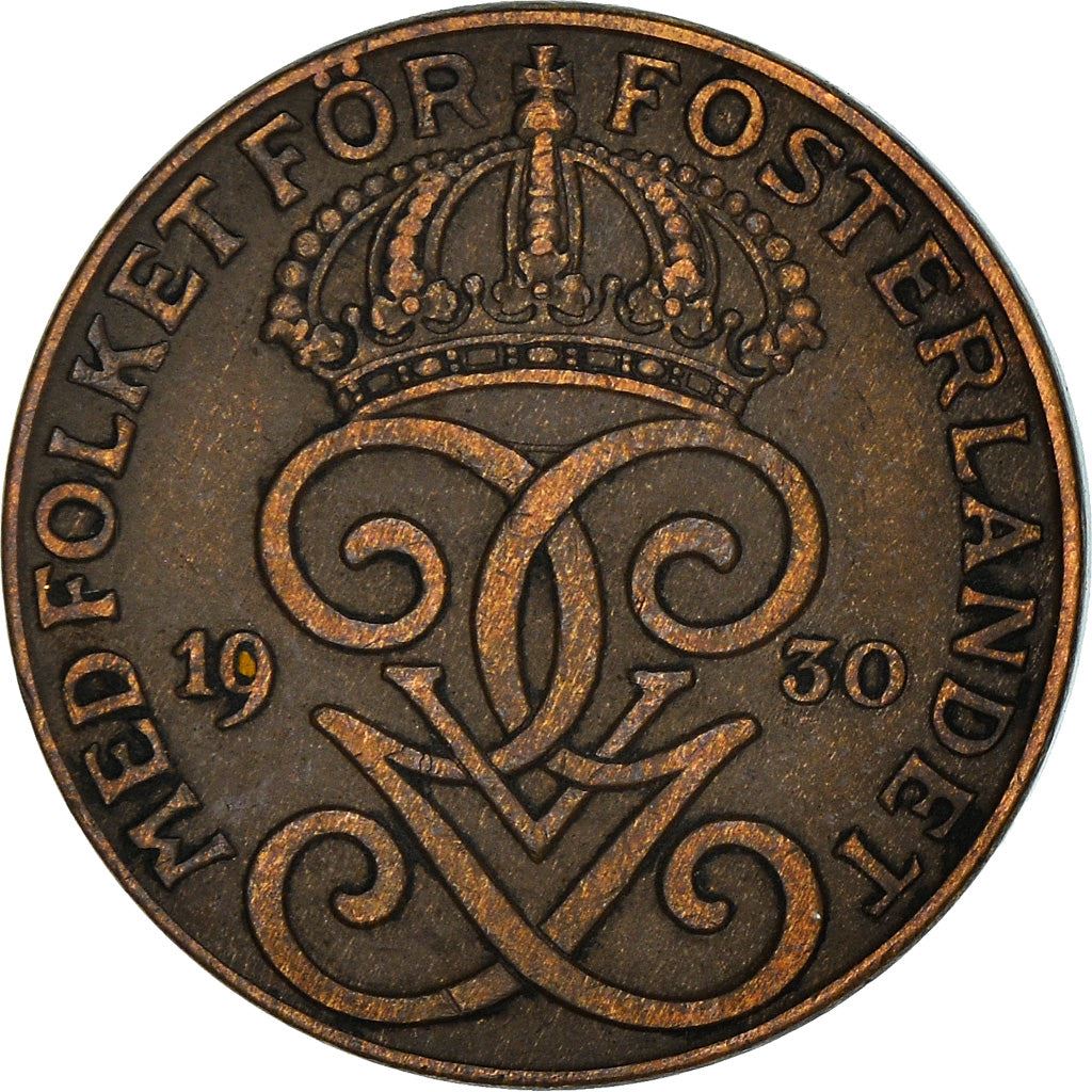 Swedish 2 Ore Coin | King Gustaf V | Sweden | 1909 - 1950