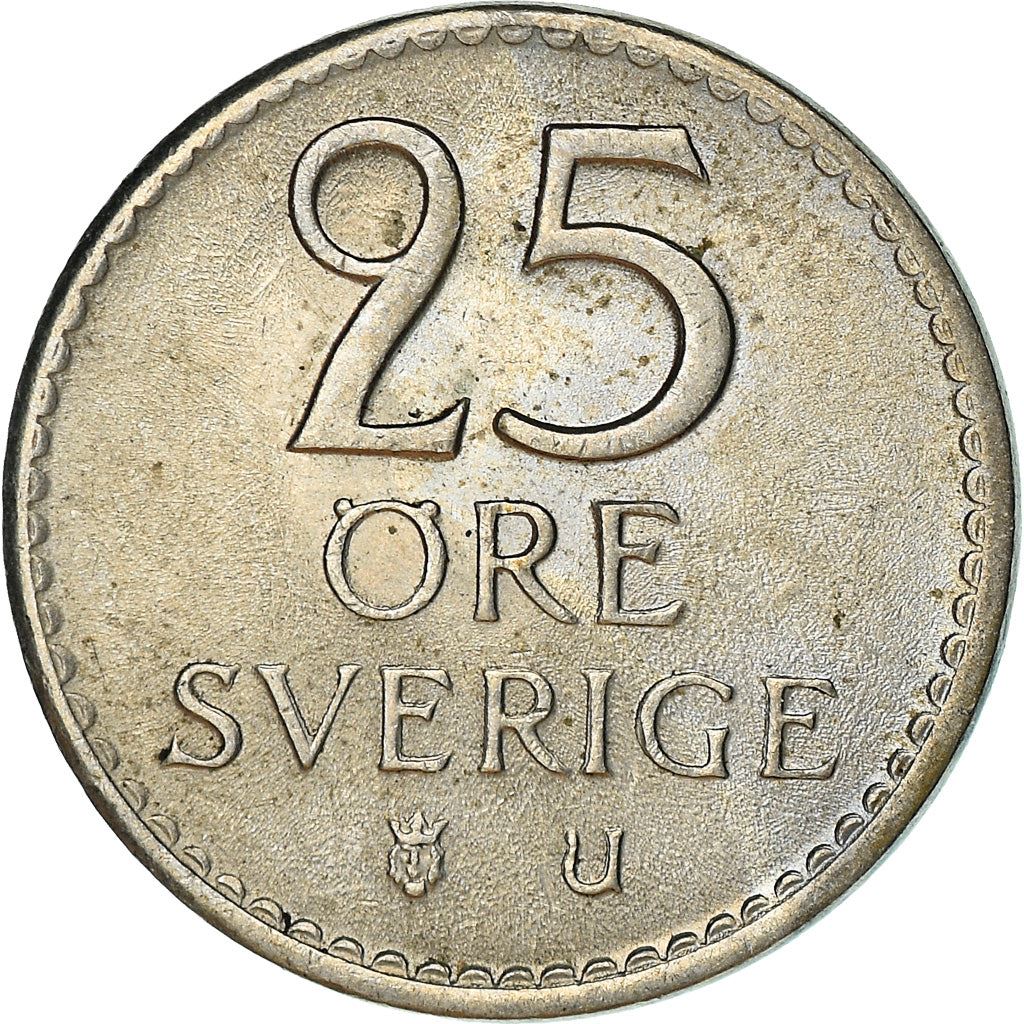 Swedish 25 Ore Coin | King Gustaf VI Adolf | Sweden | 1962 - 1973