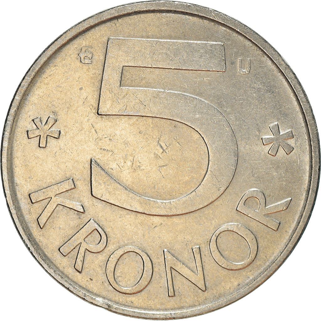 Swedish 5 Kronor Coin | King Carl XVI Gustaf | Sweden | 1976 - 1992