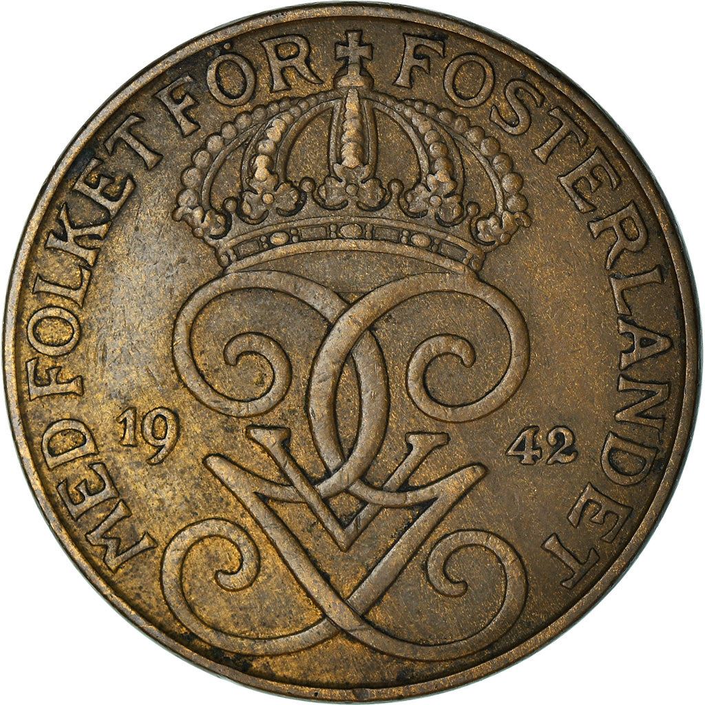 Swedish 5 Ore Coin | King Gustaf V | Sweden | 1910 - 1950