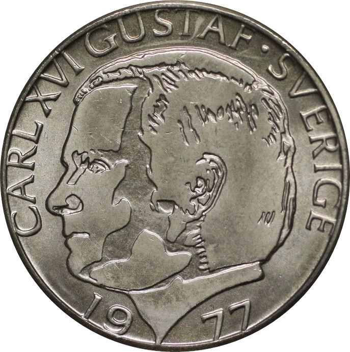 Swedish Coin 1 Krona | Carl XVI Gustaf | Sweden | 1976 - 1981