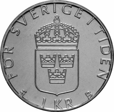 Swedish Coin 1 Krona | Carl XVI Gustaf | Sweden | 1982 - 2000