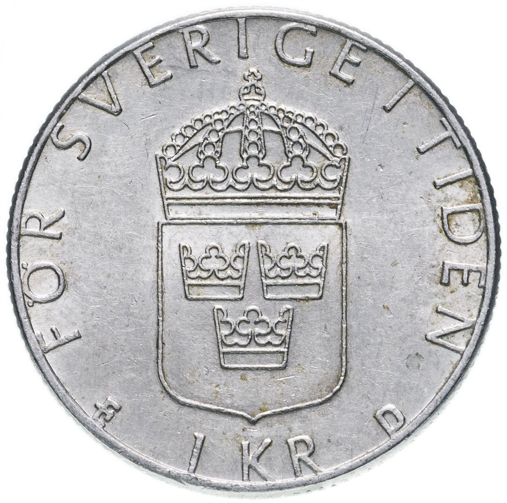 Swedish Coin 1 Krona Carl XVI Gustaf Sweden 1982 2000