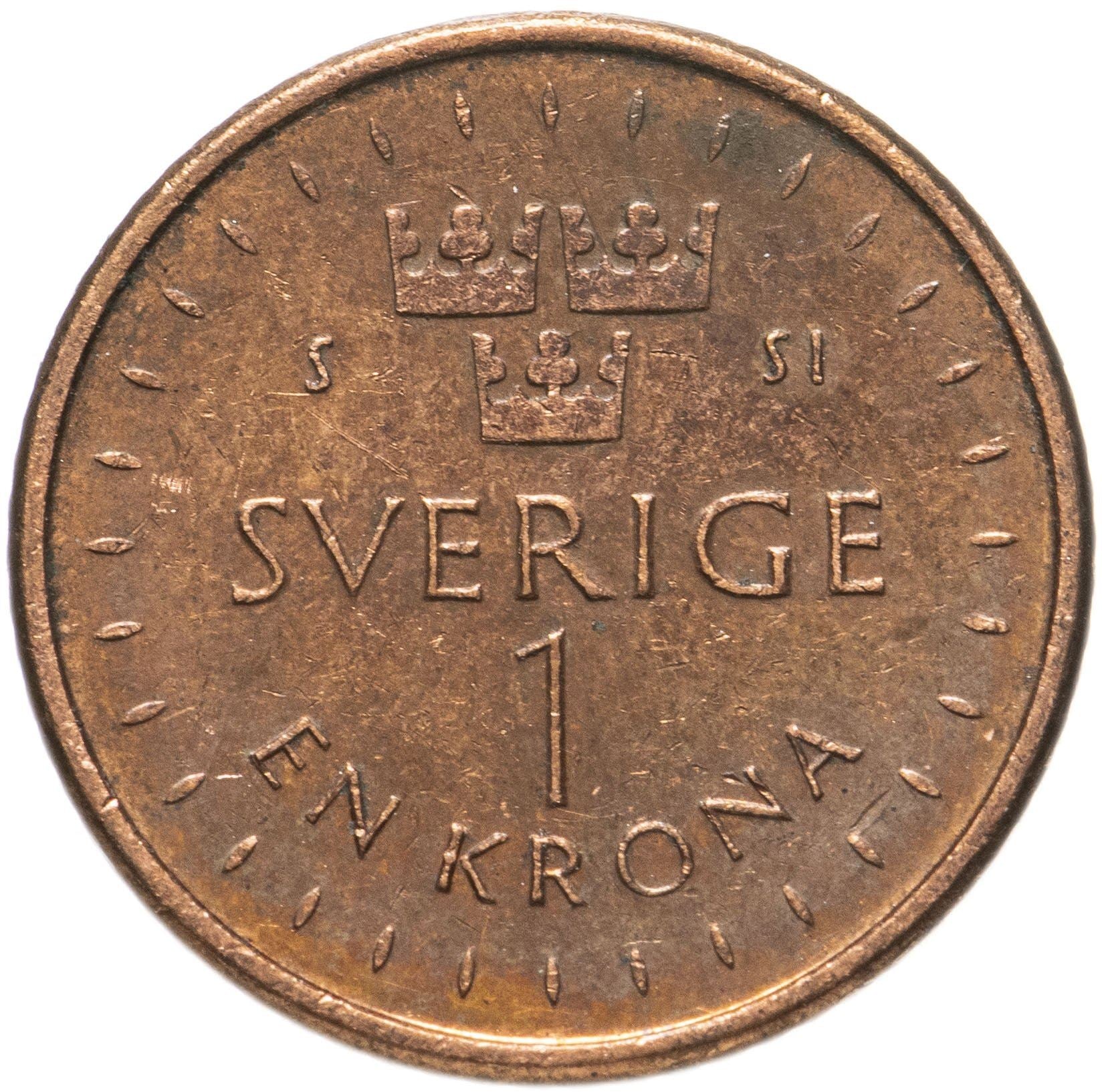 Swedish Coin 1 Krona | King Carl XVI Gustaf | Crown | Sweden | 2016