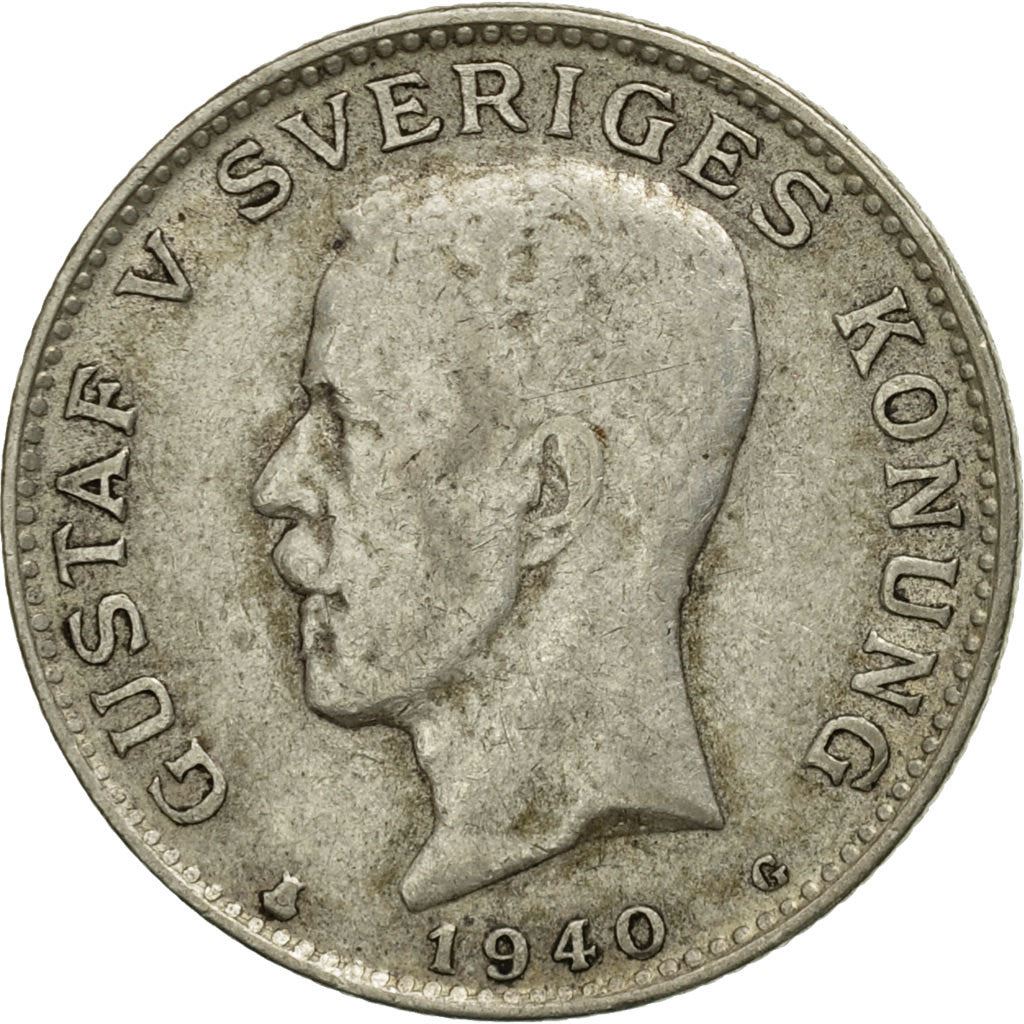 Swedish Coin 1 Krona | King Gustaf V | Sweden | 1910 - 1942