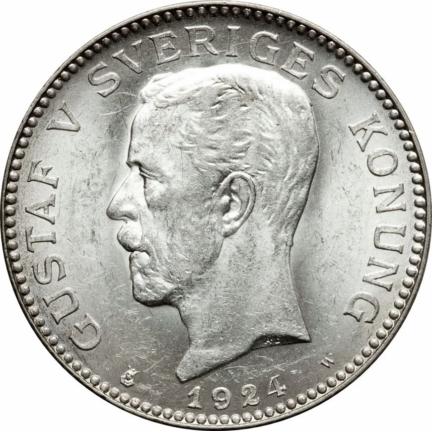 Swedish Coin 1 Krona | King Gustaf V | Sweden | 1910 - 1942