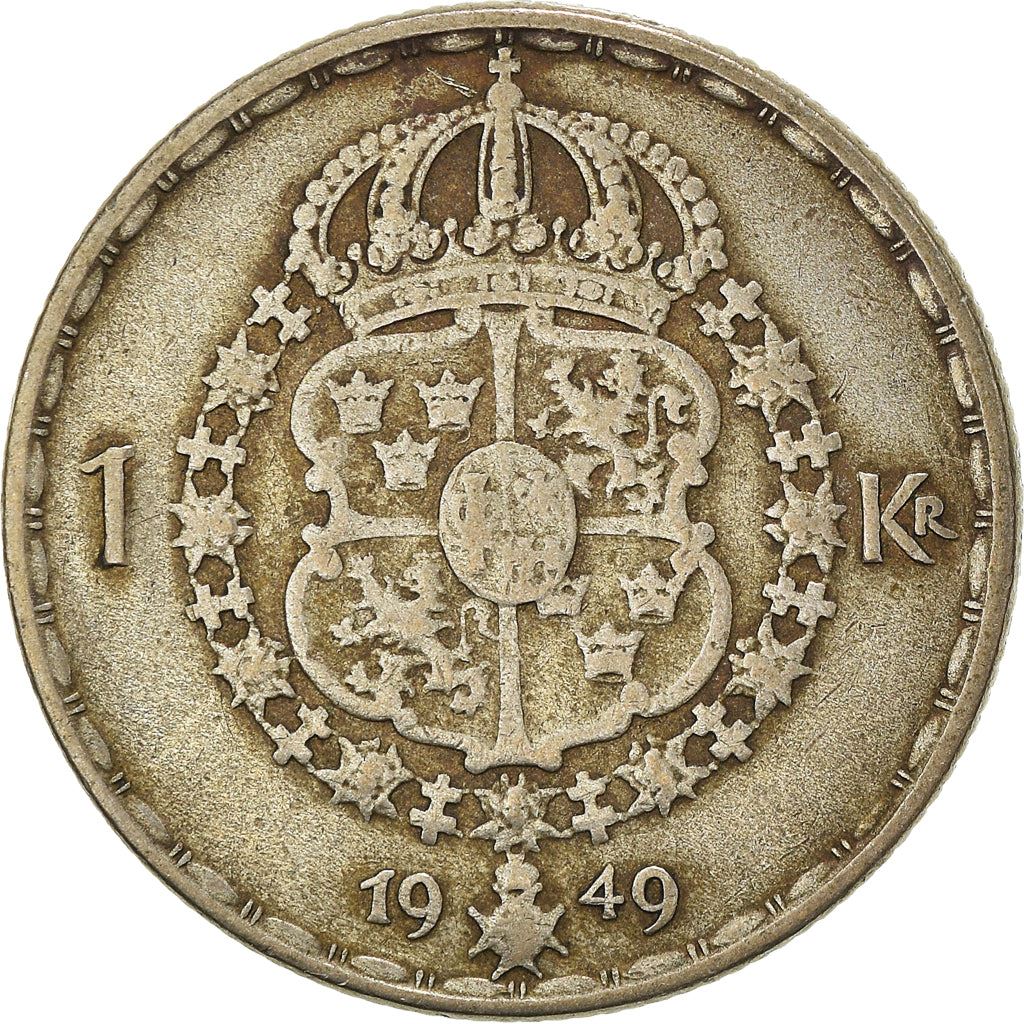 Swedish Coin 1 Krona | King Gustaf V | Sweden | 1942 - 1950