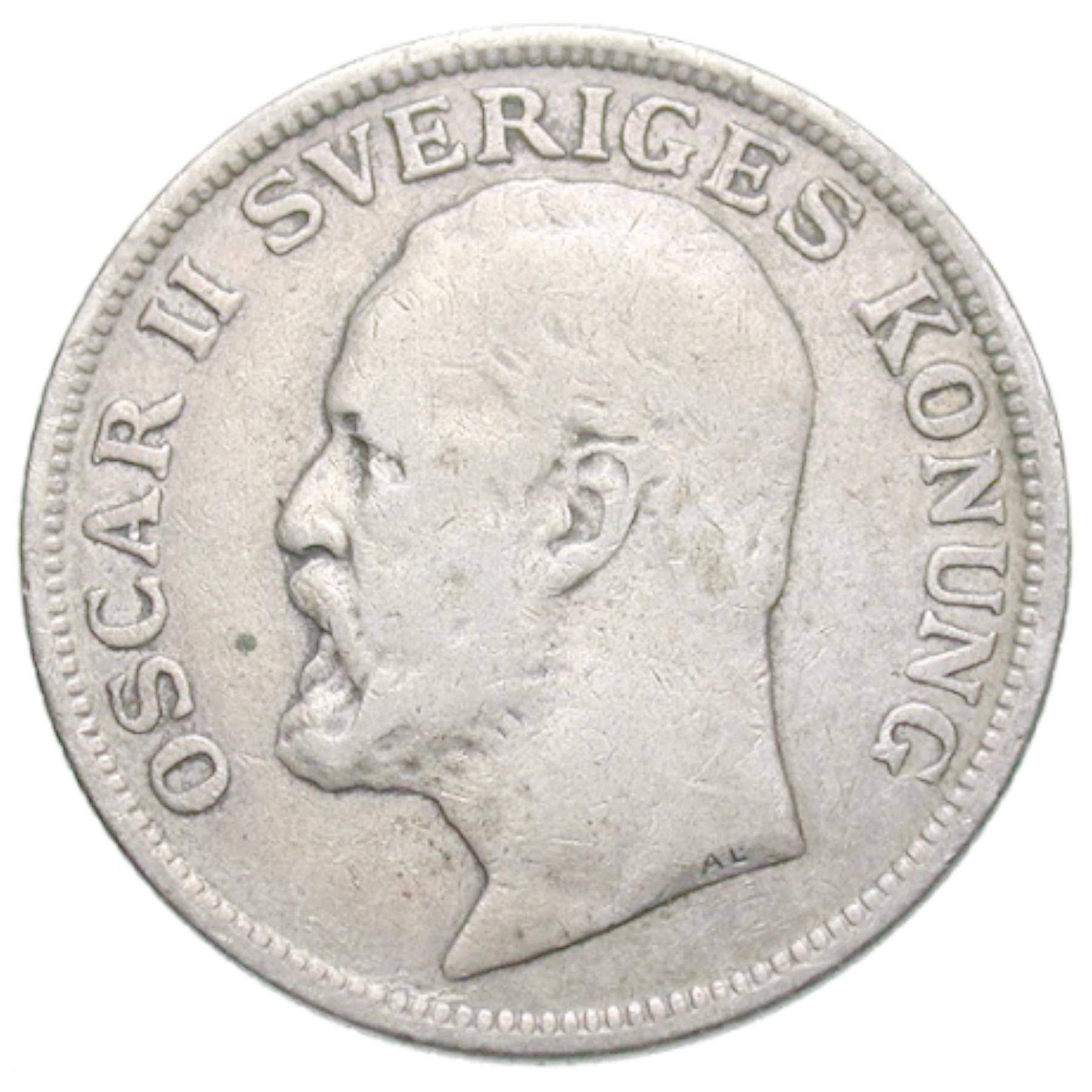 Swedish Coin 1 Krona | King Oscar II | Sweden | 1906 - 1907