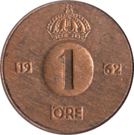 Swedish Coin 1 re Gustaf VI Adolf Crown Sweden 1952 1971