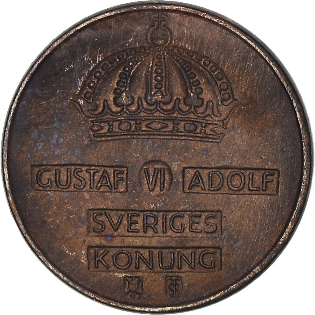 Swedish Coin 1 Öre | Gustaf VI Adolf | Crown | Sweden | 1952 - 1971