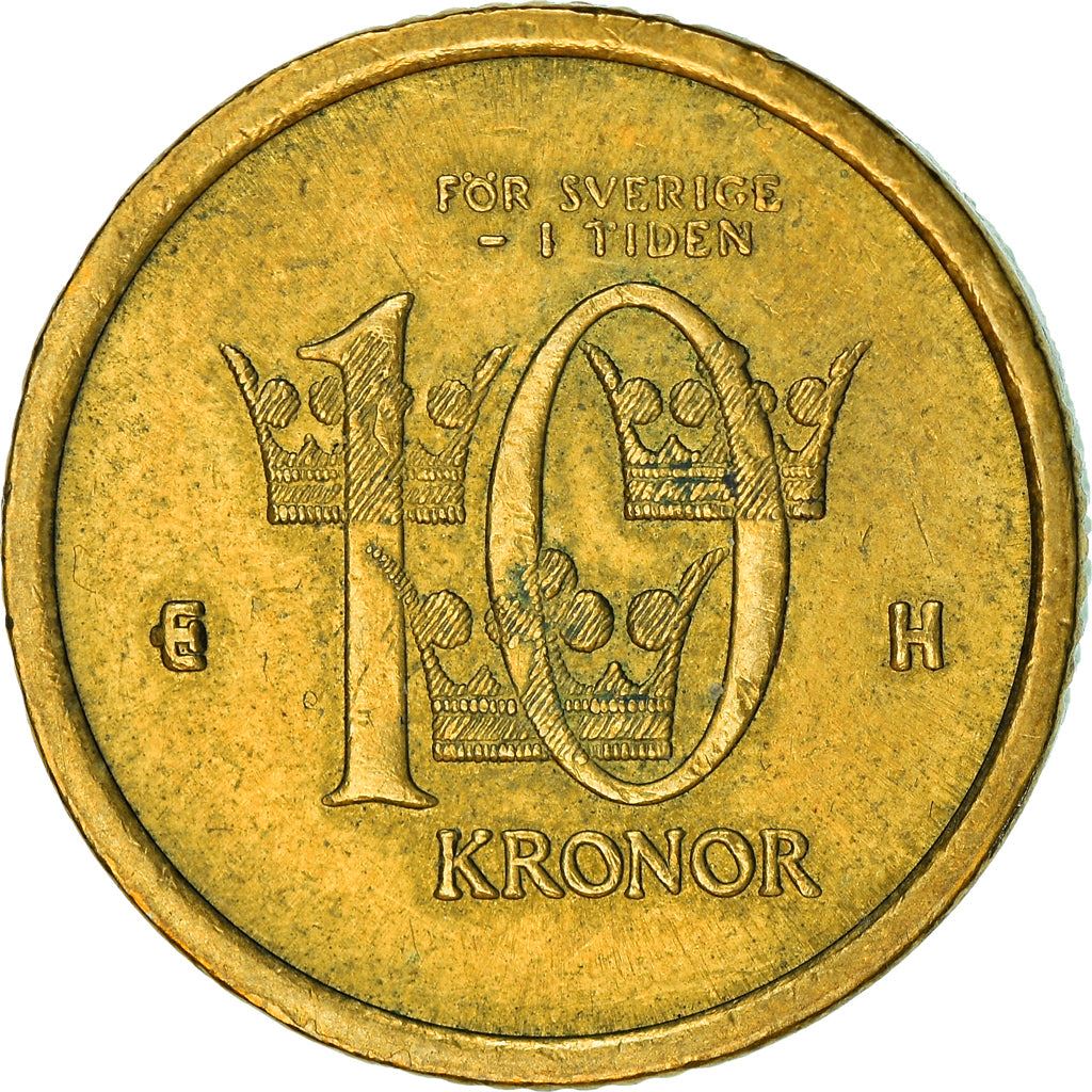 Swedish Coin 10 Kronor | King Carl XVI Gustaf | Crown | Sweden | 2001 - 2009