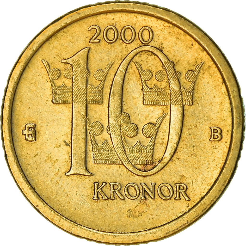 Swedish Coin 10 Kronor | King Carl XVI Gustaf | Sweden | 1991 - 2000