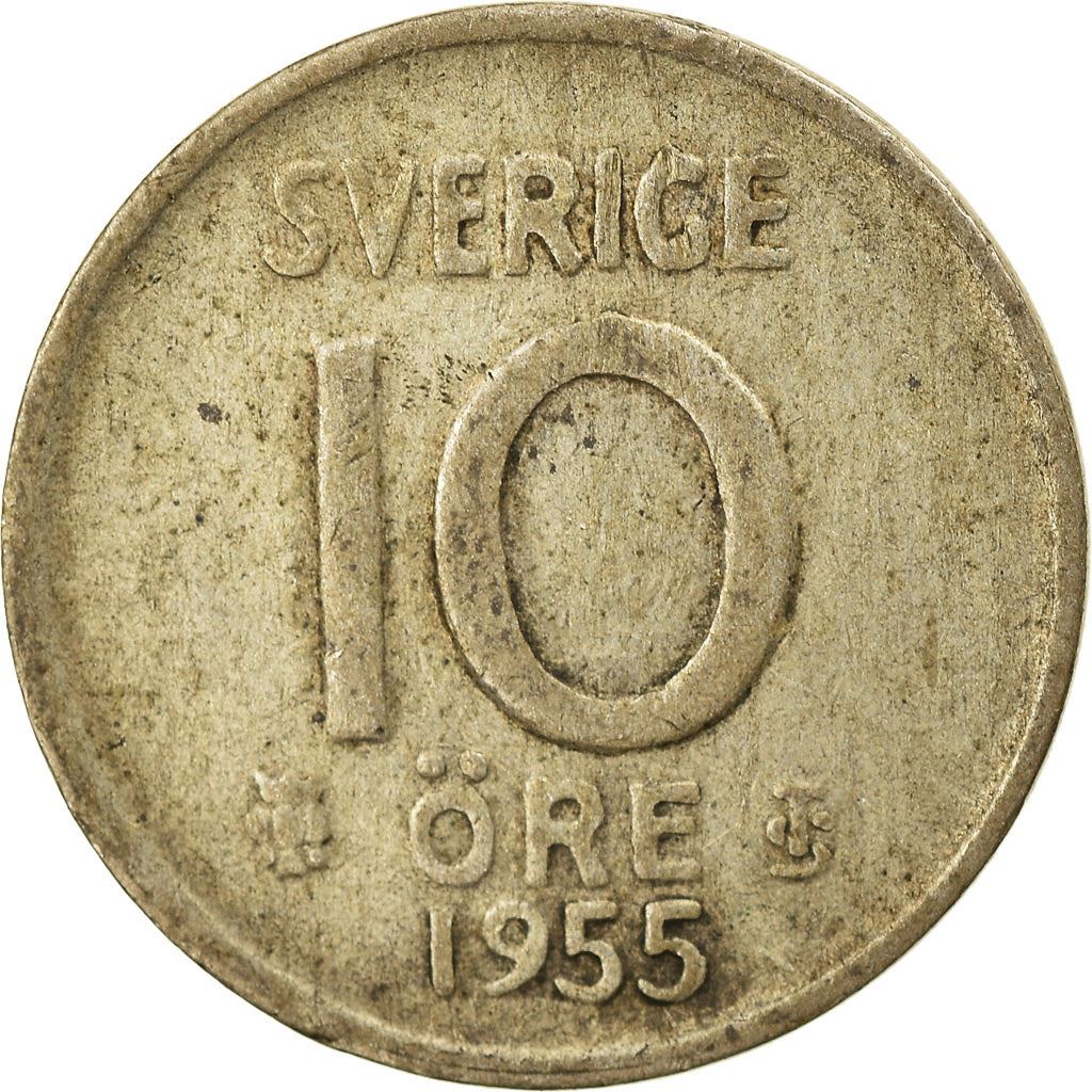 Swedish Coin 10 Ore Coin | King Gustaf VI Adolf | Crown | Sweden | 1952 - 1962