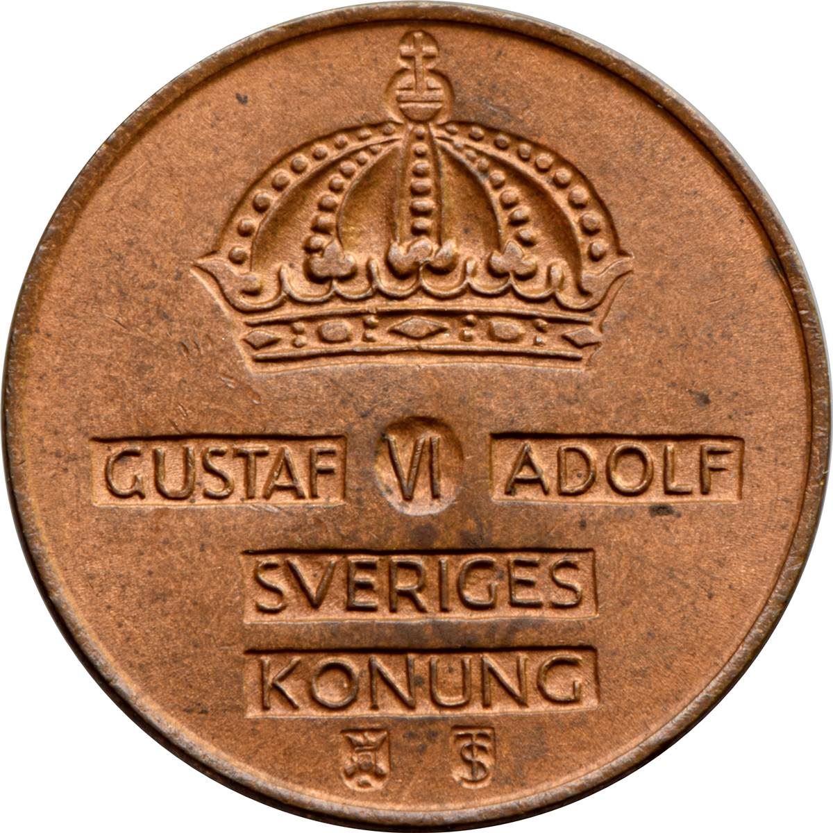 Swedish Coin 2 Öre | Gustaf VI Adolf | Crown | Sweden | 1952 - 1971