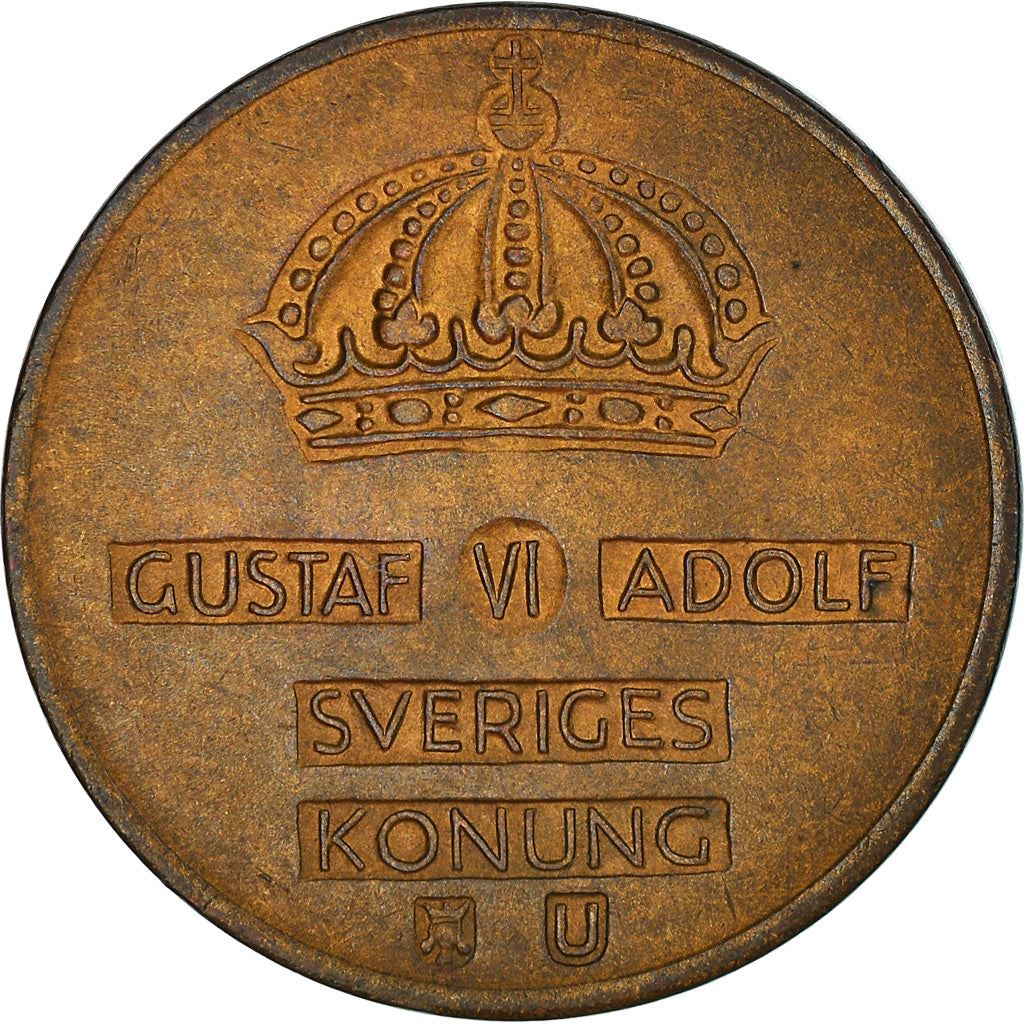 Swedish Coin 2 Öre | Gustaf VI Adolf | Crown | Sweden | 1952 - 1971