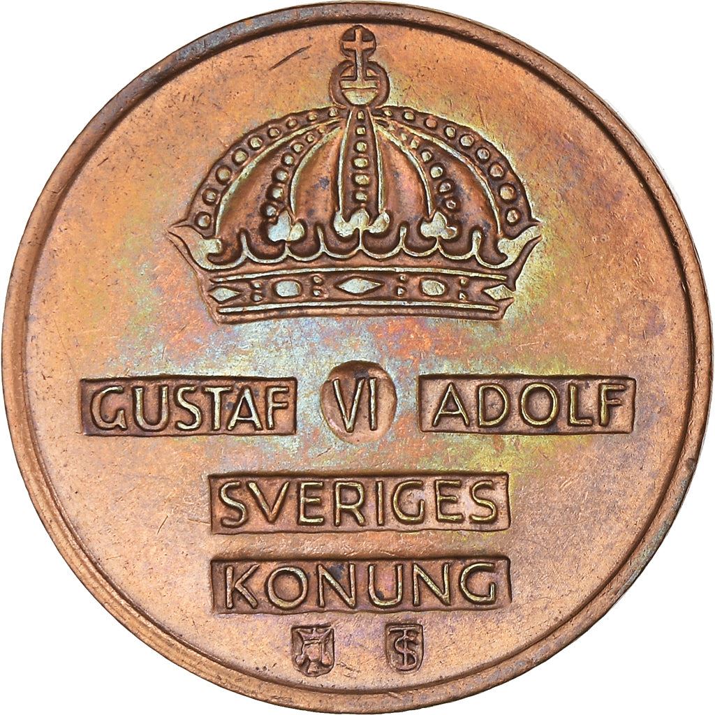 Swedish Coin 2 Öre | Gustaf VI Adolf | Crown | Sweden | 1952 - 1971