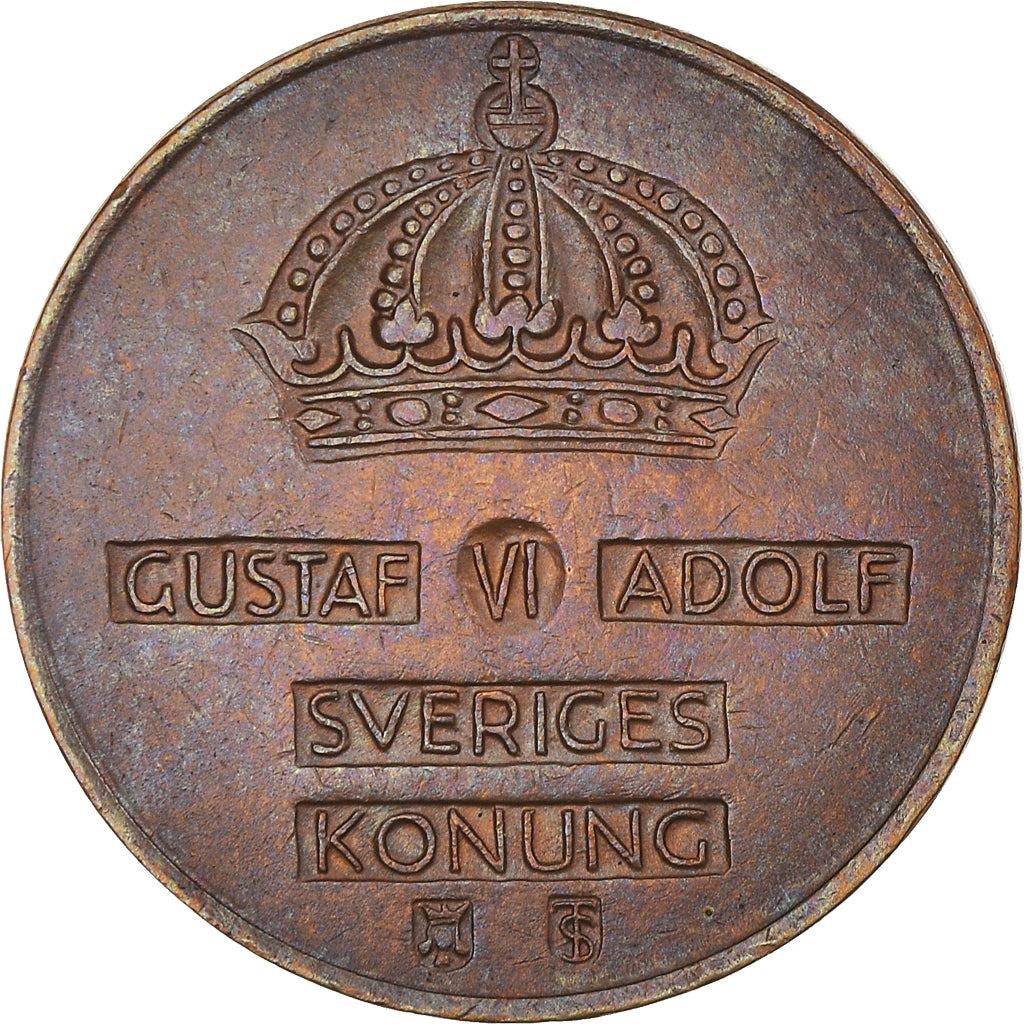 Swedish Coin 2 Öre | Gustaf VI Adolf | Crown | Sweden | 1952 - 1971