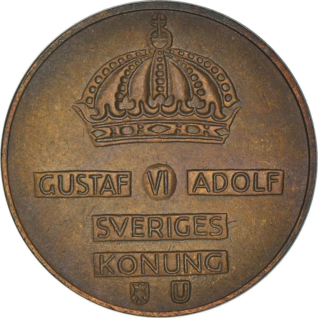 Swedish Coin 2 Öre | Gustaf VI Adolf | Crown | Sweden | 1952 - 1971