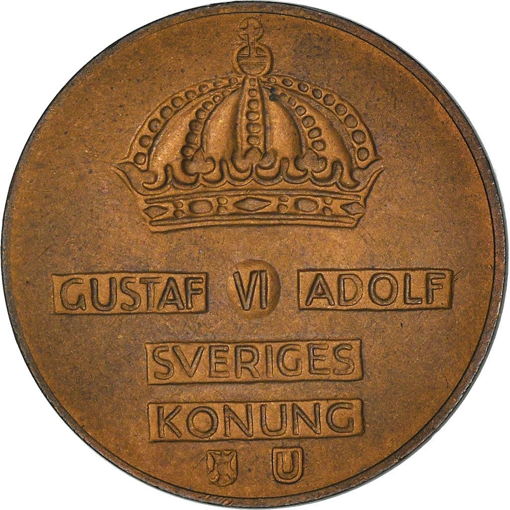 Swedish Coin 2 Öre | Gustaf VI Adolf | Crown | Sweden | 1952 - 1971