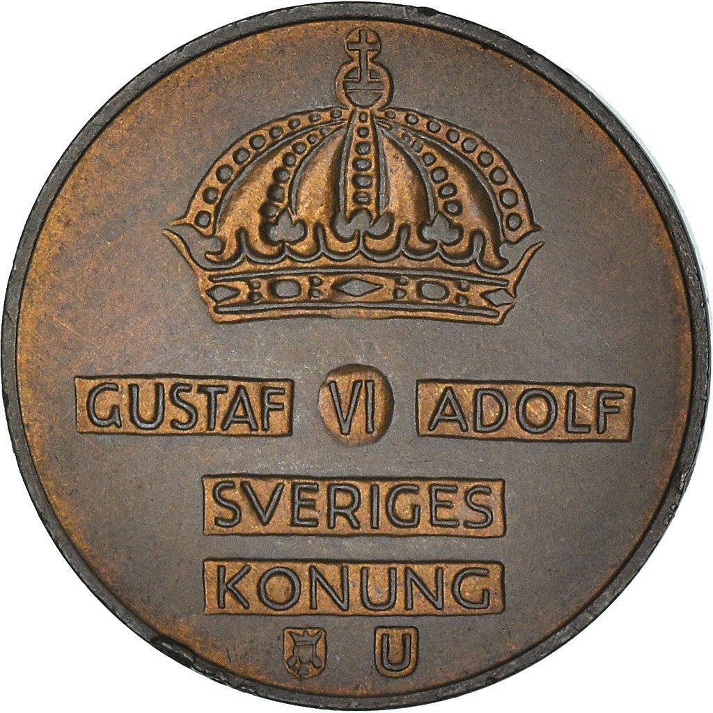 Swedish Coin 2 Öre | Gustaf VI Adolf | Crown | Sweden | 1952 - 1971